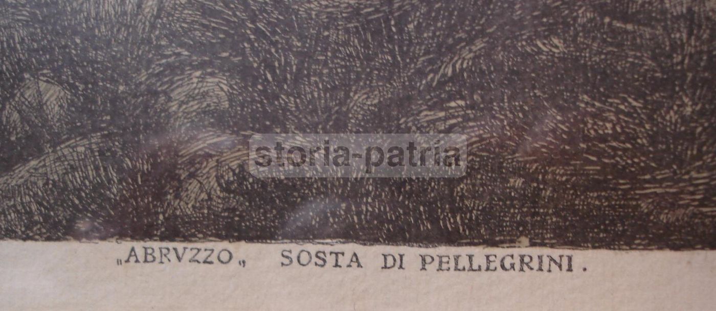 Basilio Cascella, Sosta Di Pellegrini   Stampa Antica Abruzzo E Folklore
