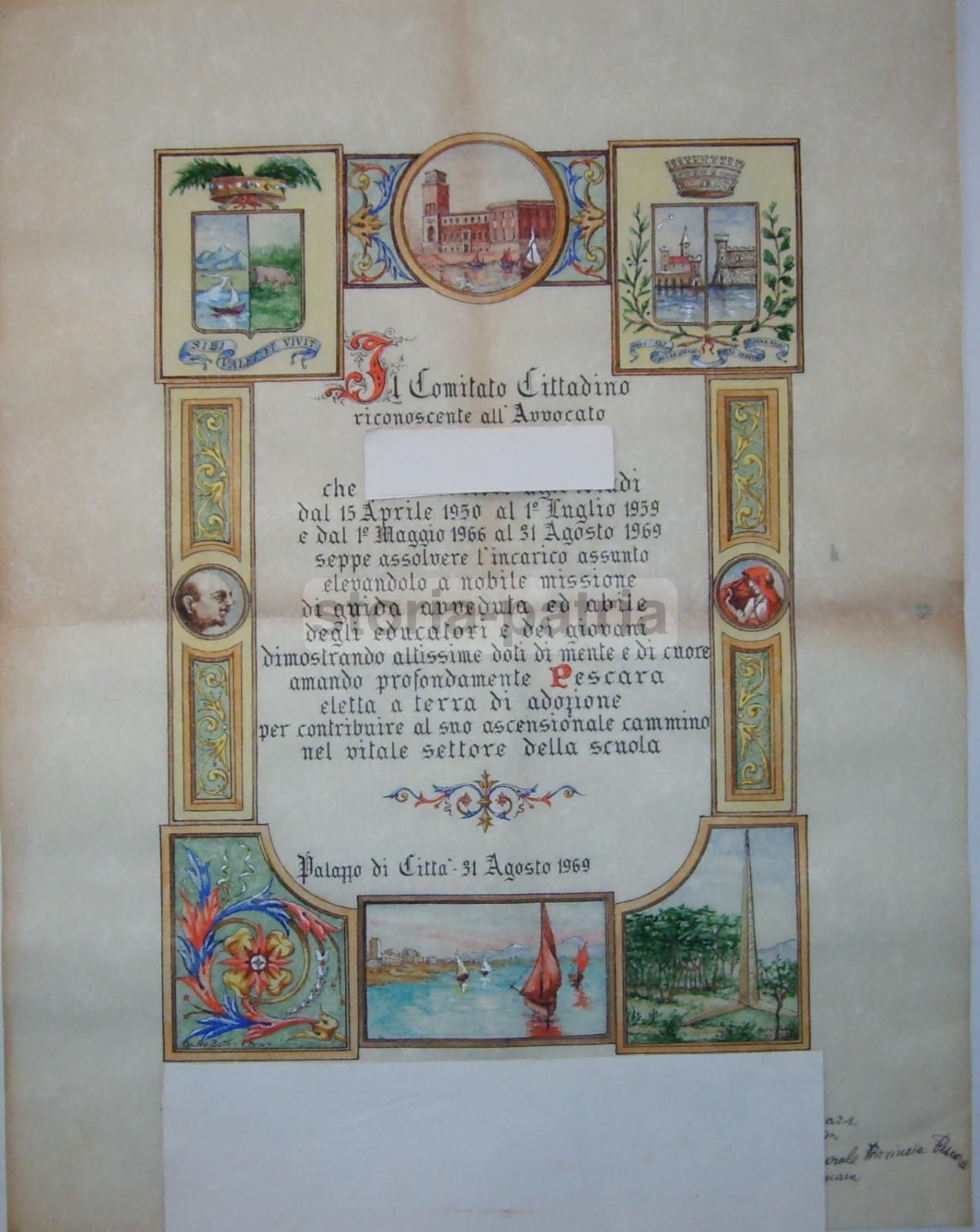 Opera Calligrafica Di Ivo Botti, Pescara, d'Annunzio E Araldica Abruzzese