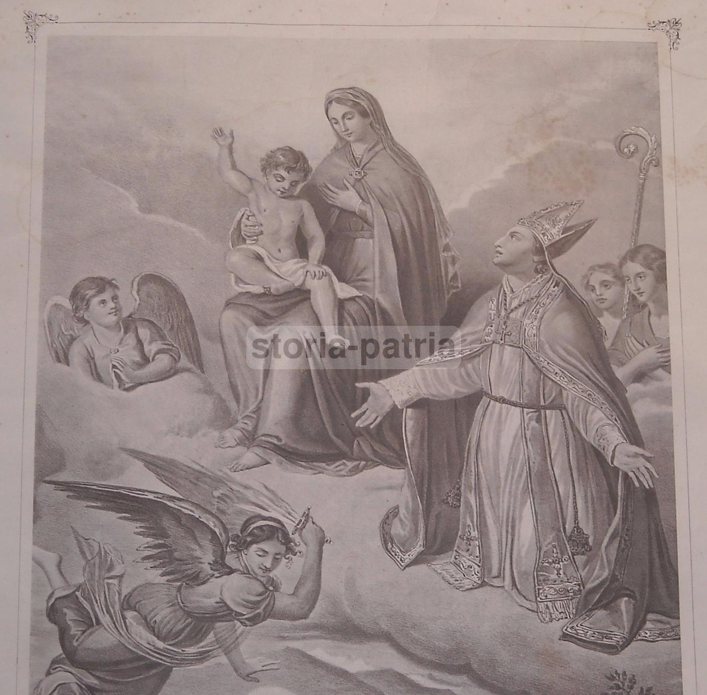 Stampa Devozionale Madonna Delle Grazie E San Berardo, Teramo 1900