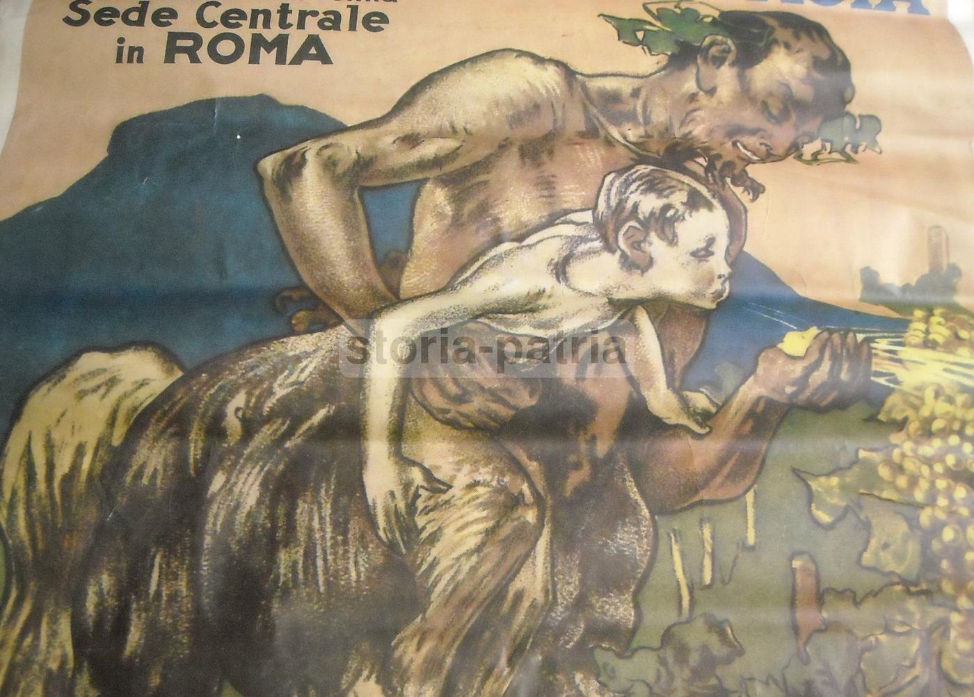 Manifesto Zolfi Almagià Ravenna: Allegoria Bacchica Di Adolf Hohenstein