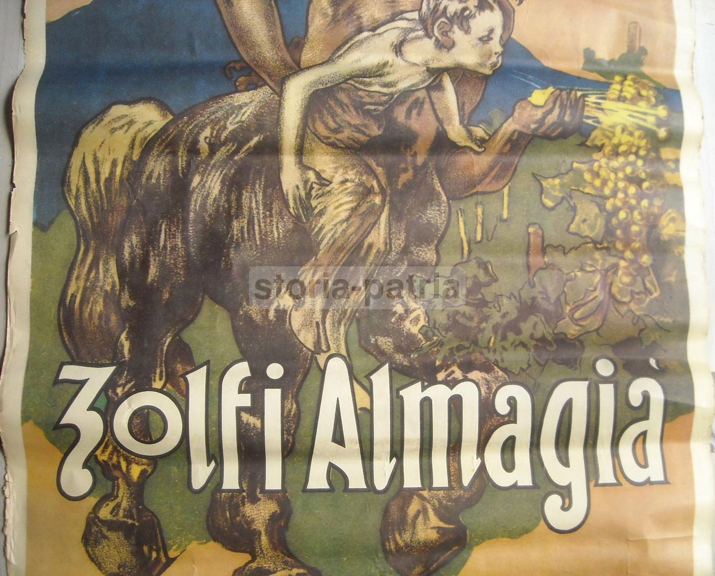 Manifesto Zolfi Almagià Ravenna: Allegoria Bacchica Di Adolf Hohenstein