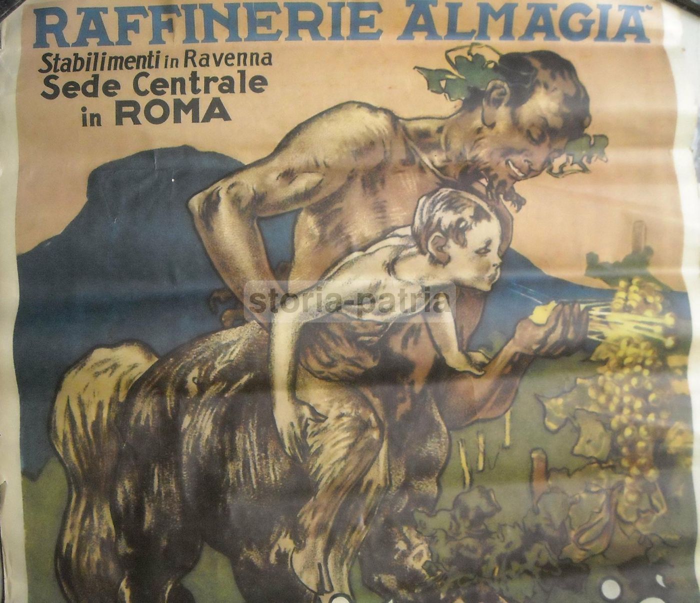 Manifesto Zolfi Almagià Ravenna: Allegoria Bacchica Di Adolf Hohenstein