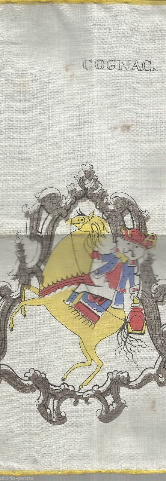 Fazzoletto Pubblicitario d'Epoca Cognac Con Cavaliere Medievale