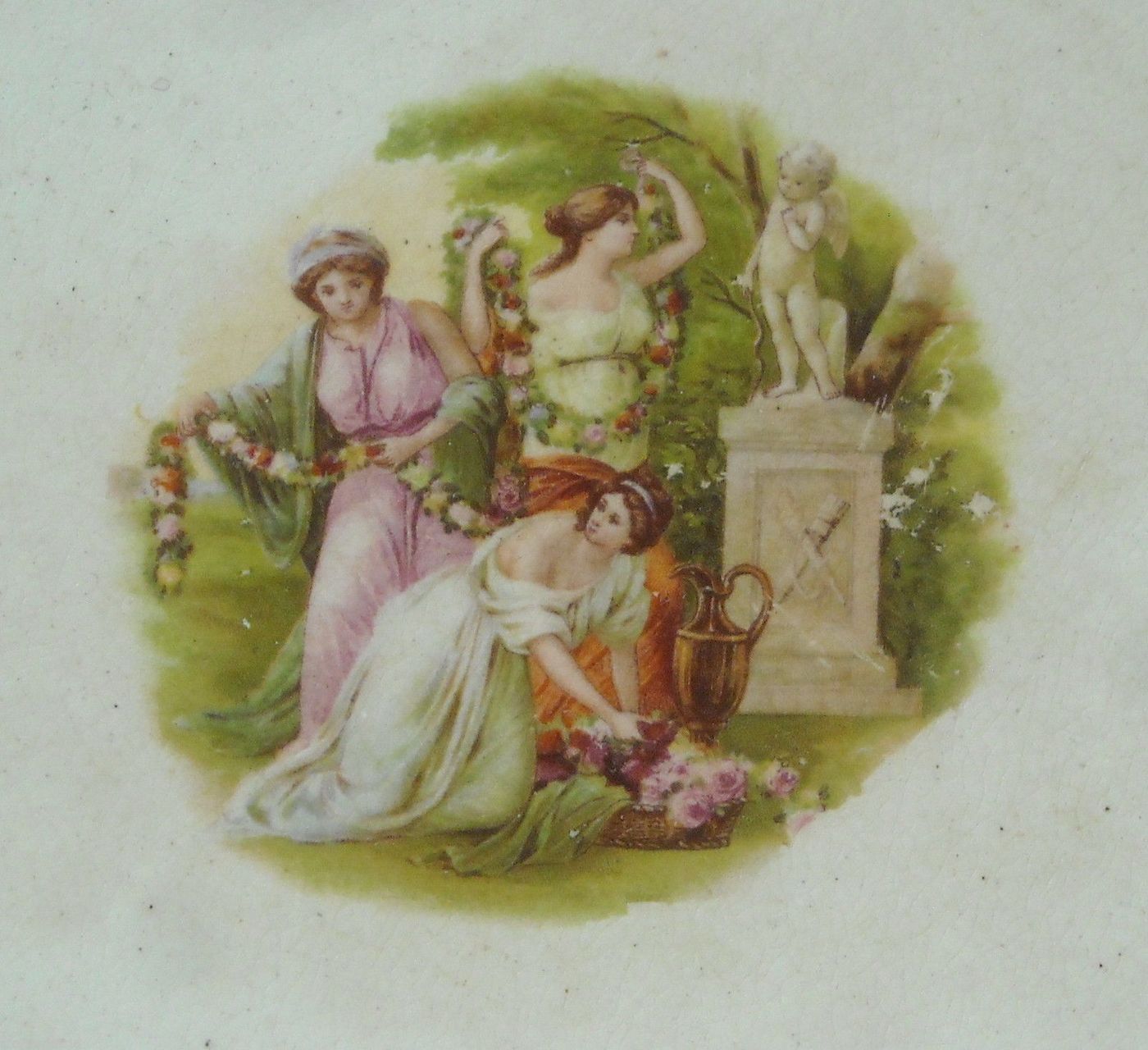 Piatto In Ceramica Verbano Laveno Decorativo Con Miniatura Floreale