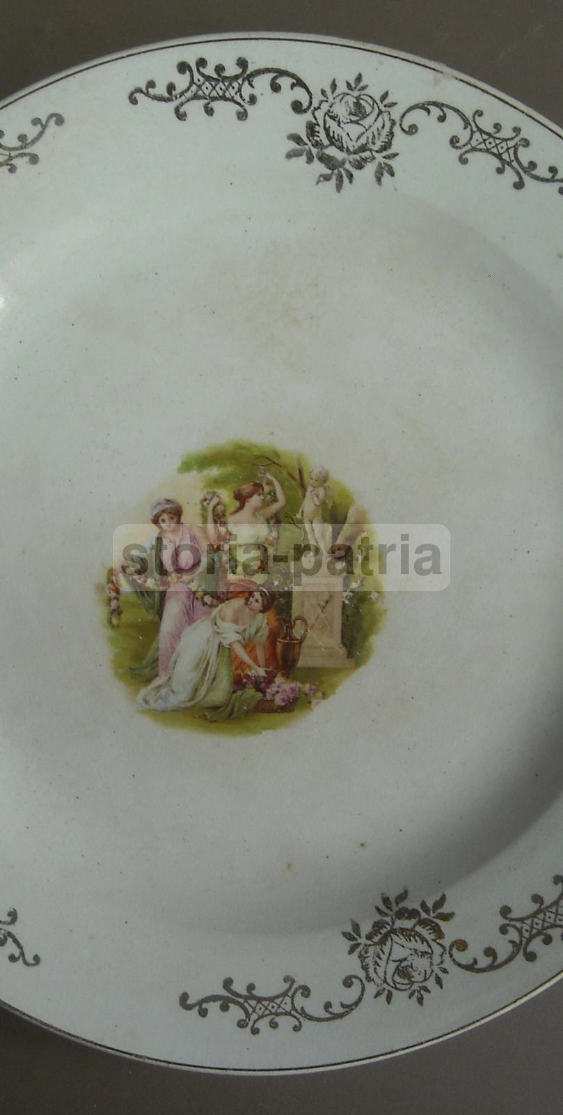 Piatto In Ceramica Verbano Laveno Decorativo Con Miniatura Floreale