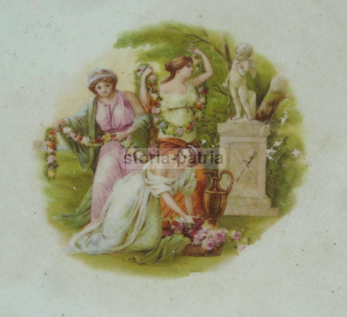 Piatto In Ceramica Verbano Laveno Decorativo Con Miniatura Floreale