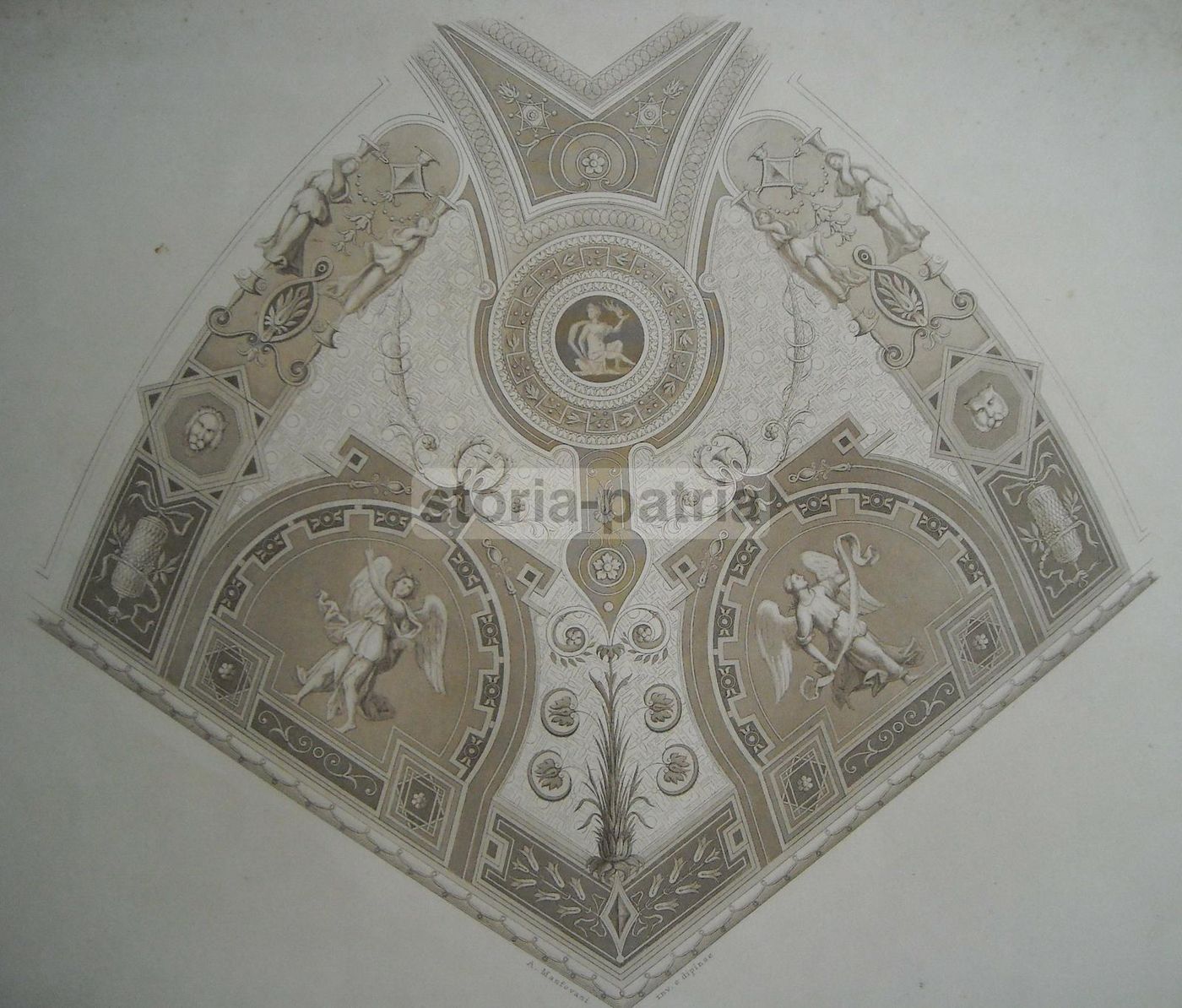 Incisione Antica Decorazione Murale, Alessandro Mantovani