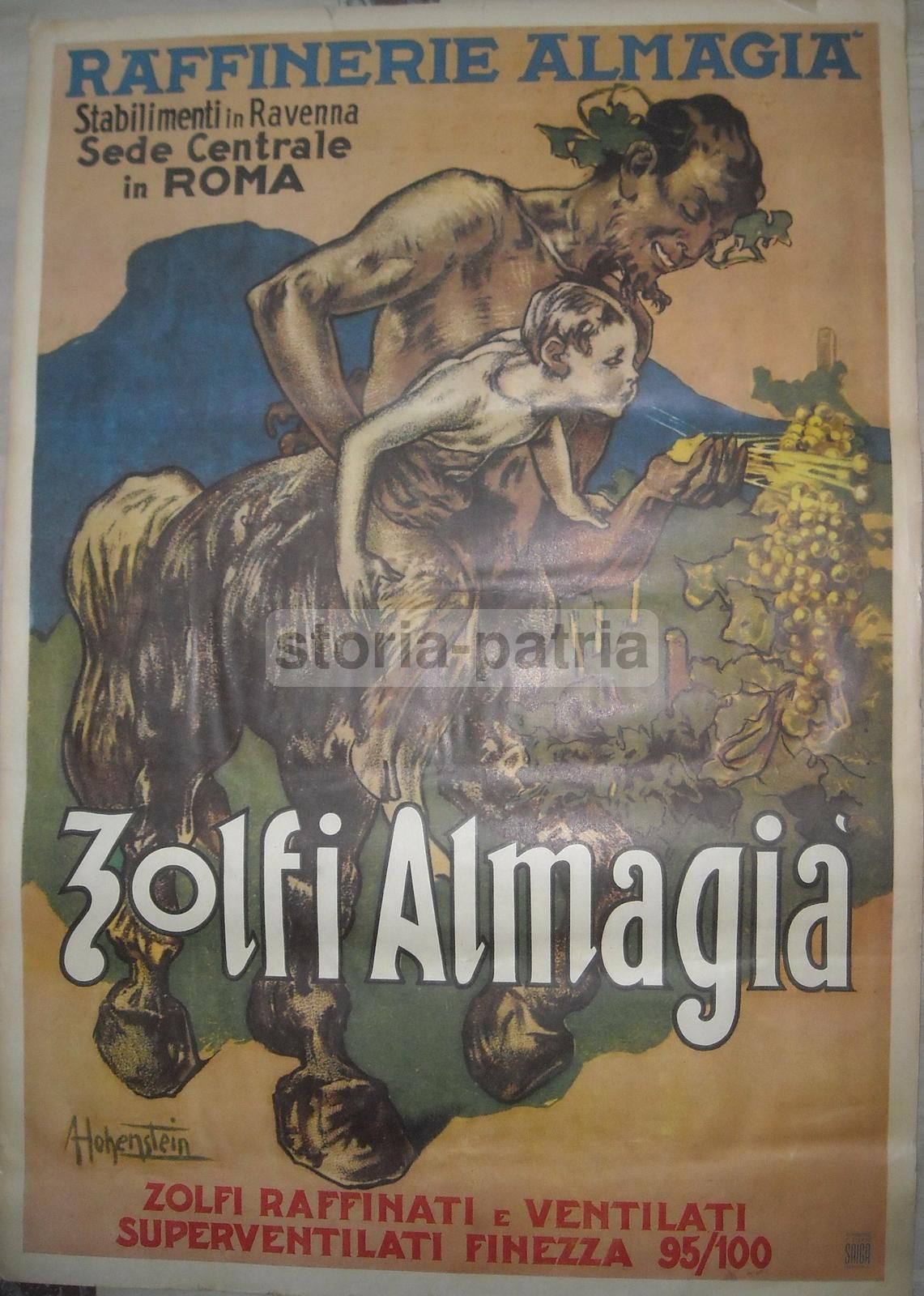 Manifesto Pubblicitario Zolfi Almagià, Ravenna, Stile Hohenstein