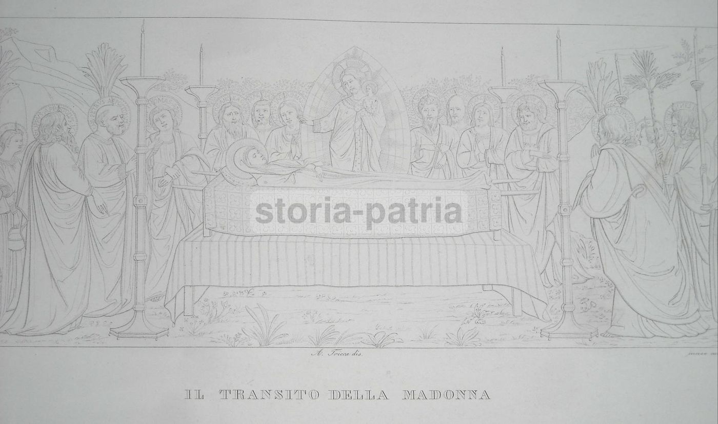 Transito Della Madonna, Incisione Di Studio Toschi Da Beato Angelico, XIX Secolo