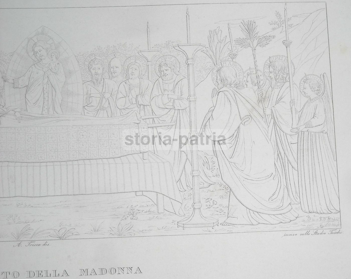 Transito Della Madonna, Incisione Di Studio Toschi Da Beato Angelico, XIX Secolo
