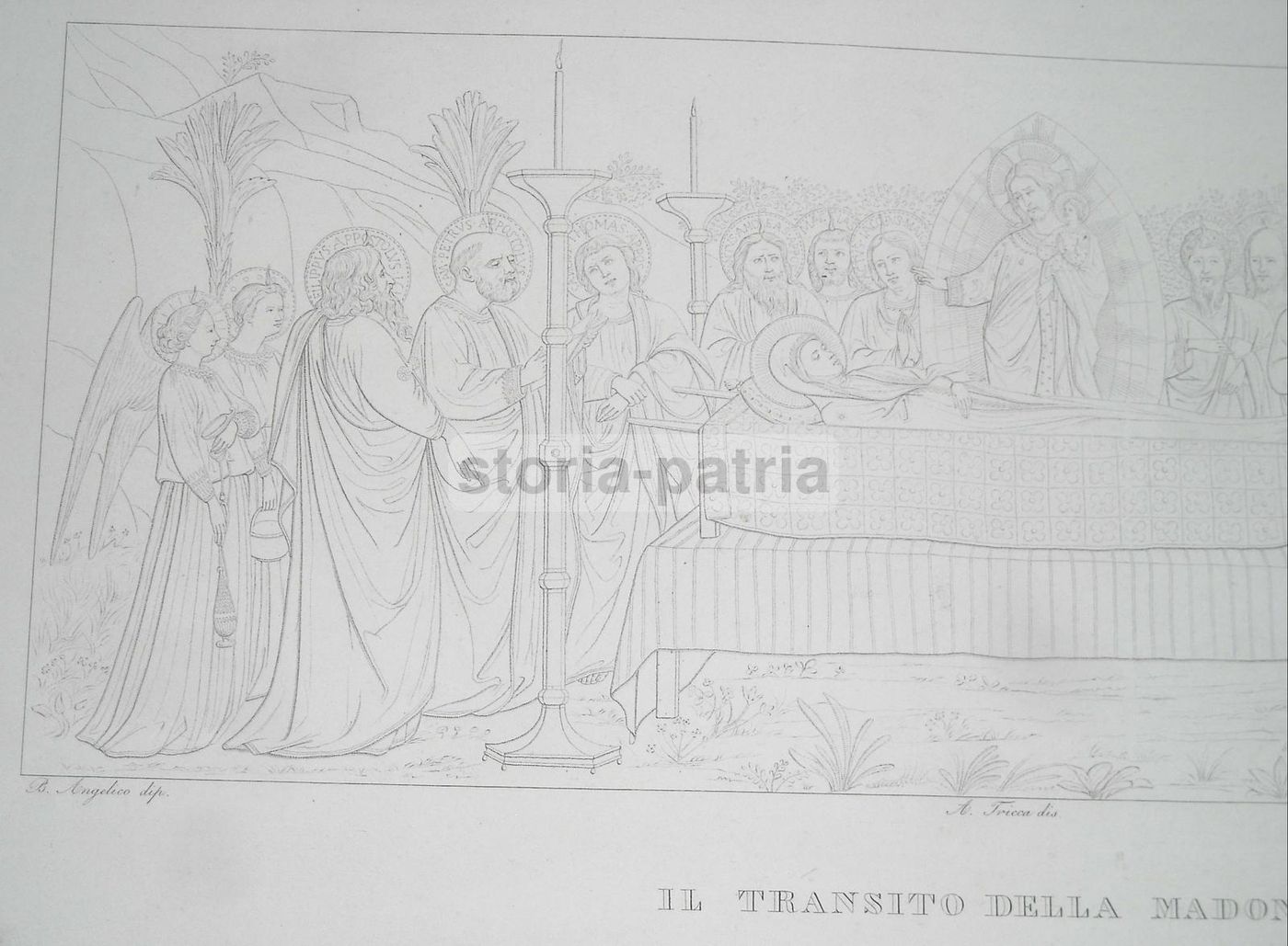 Transito Della Madonna, Incisione Di Studio Toschi Da Beato Angelico, XIX Secolo