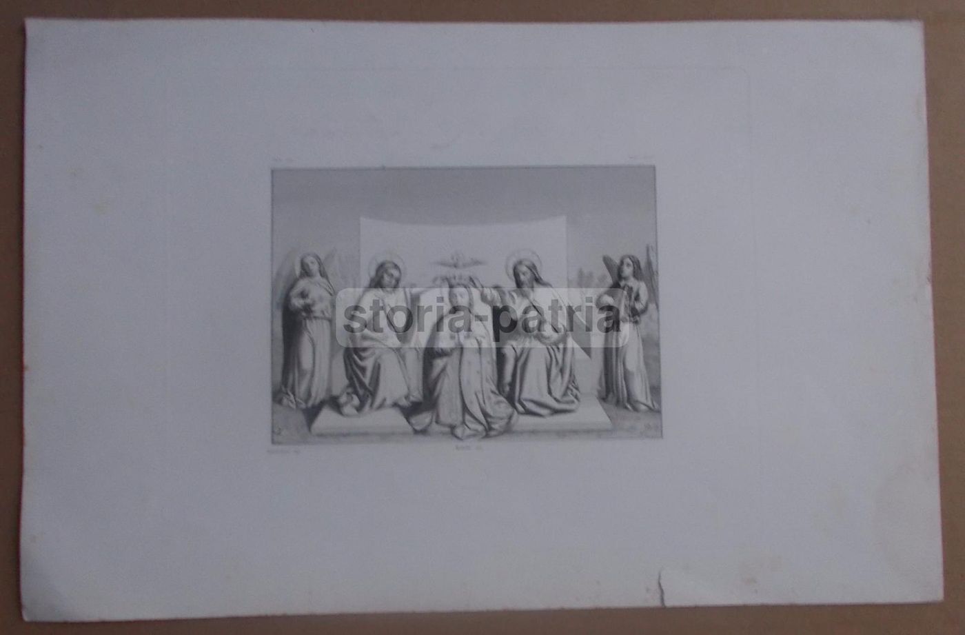 Incisione Dell'Incoronazione Della Madonna, Gandolfino   Metalli, XIX Secolo