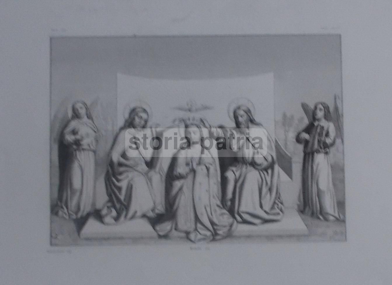 Incisione Dell'Incoronazione Della Madonna, Gandolfino Metalli, XIX Secolo