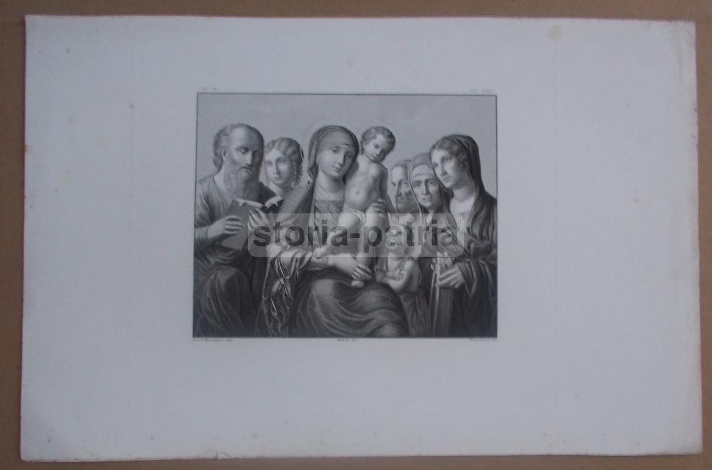 Madonna Con Bambino (da Andrea Mantegna), Incisione Di F. Clerici, XIX Secolo