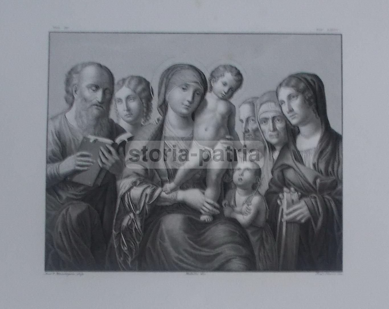 Incisione Madonna Con Bambino Da Mantegna, Clerici E Metalli, Metà XIX Secolo