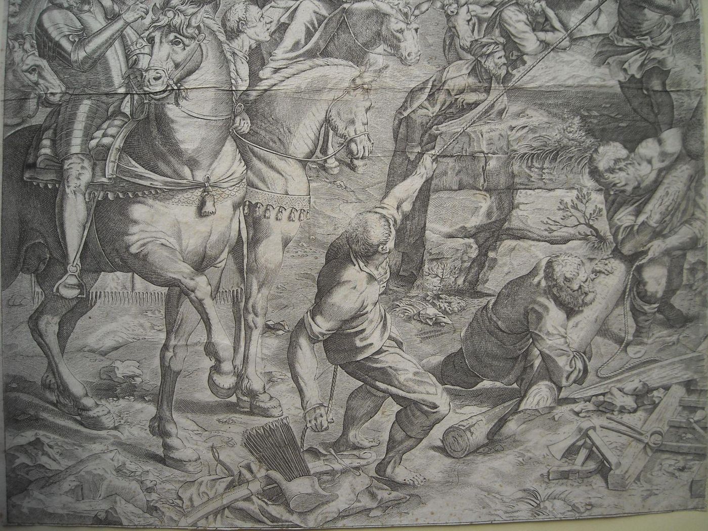 Incisione Antica Crocifissione Agostino Carracci Da Tintoretto