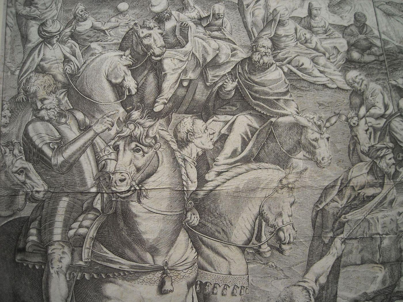 Incisione Antica Crocifissione Agostino Carracci Da Tintoretto