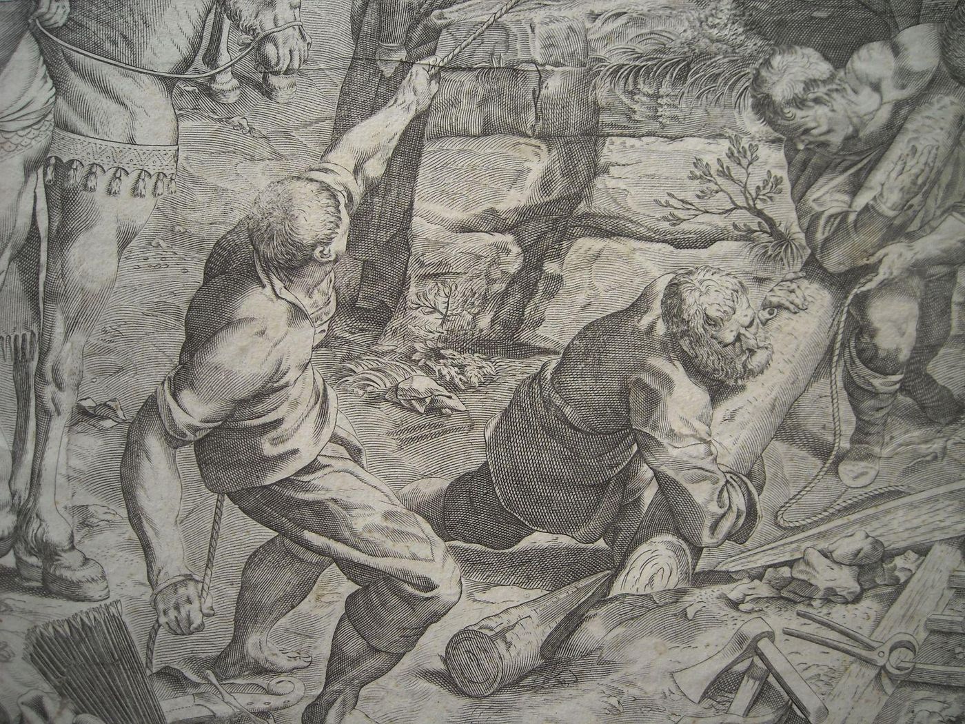 Incisione Antica Crocifissione Agostino Carracci Da Tintoretto