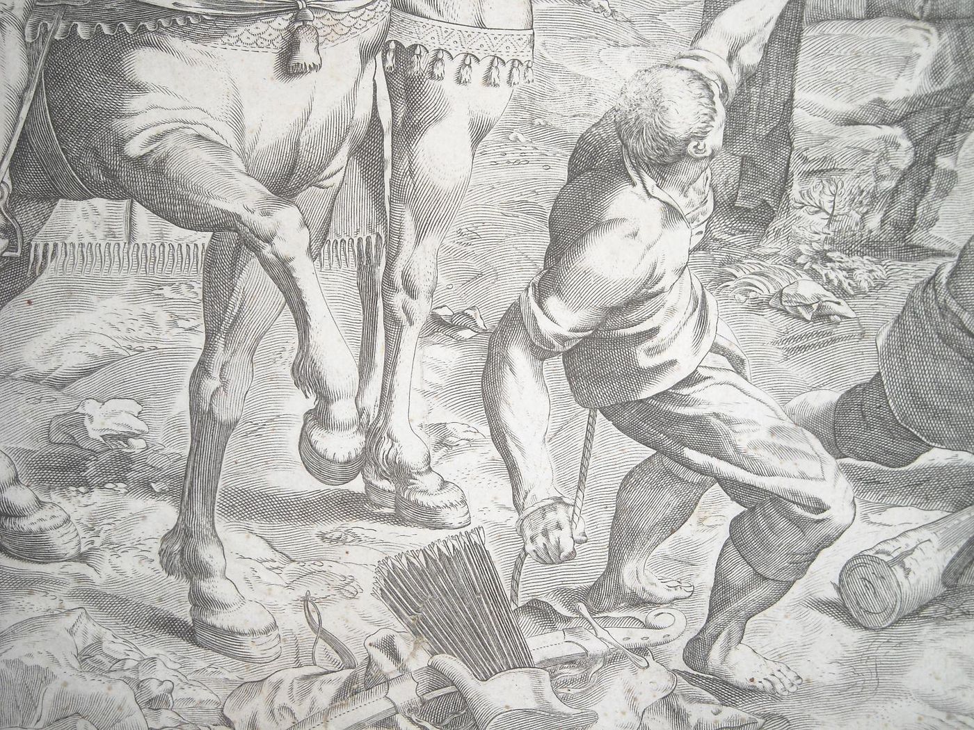 Incisione Antica Crocifissione Agostino Carracci Da Tintoretto