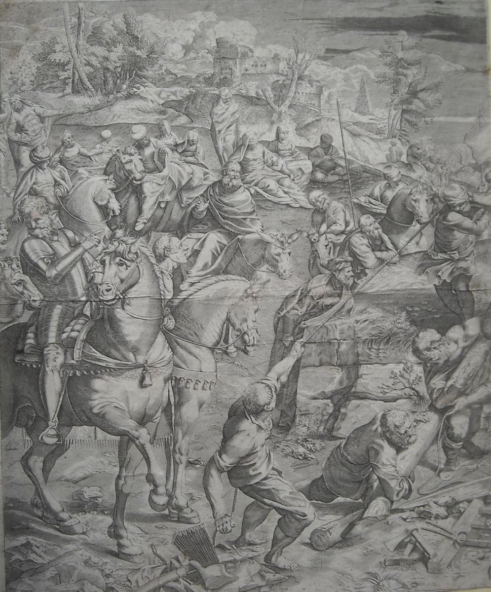 Incisione Antica Crocifissione Agostino Carracci Da Tintoretto