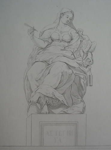 Incisione Antica Aeternità Ferretti Pagliuolo Allegoria 1840