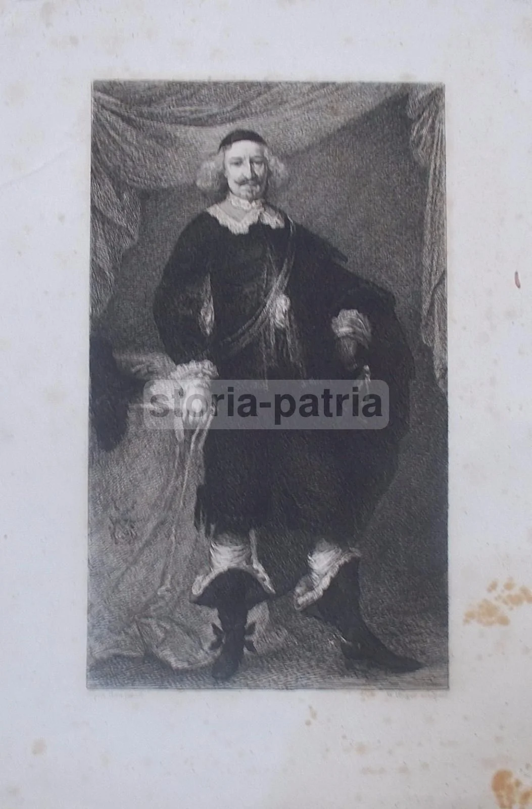 Antique Engraving: Portrait of a Nobleman after Frans Hals, W. Unger, 1880
