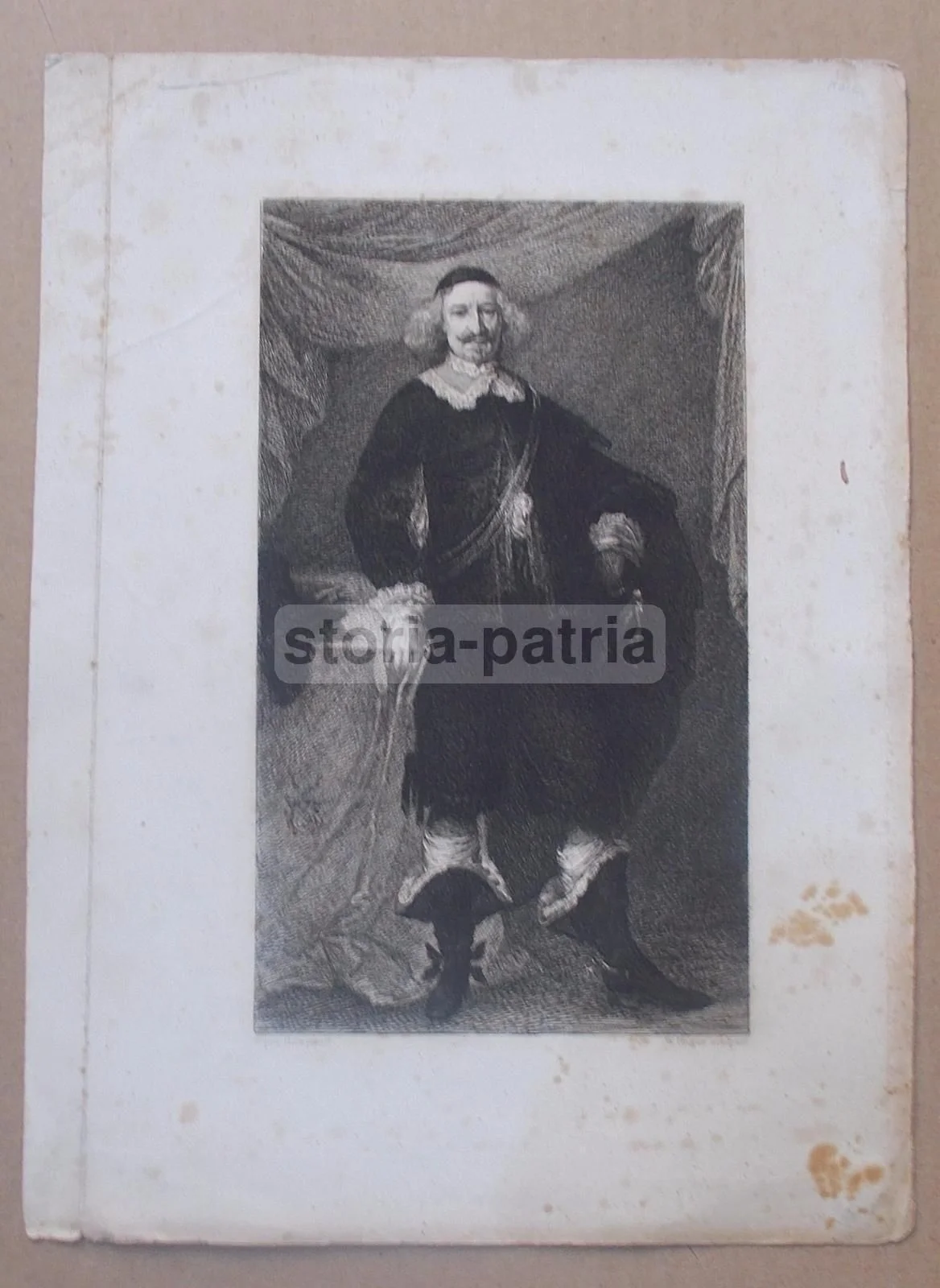 Antique Engraving: Portrait of a Nobleman after Frans Hals, W. Unger, 1880