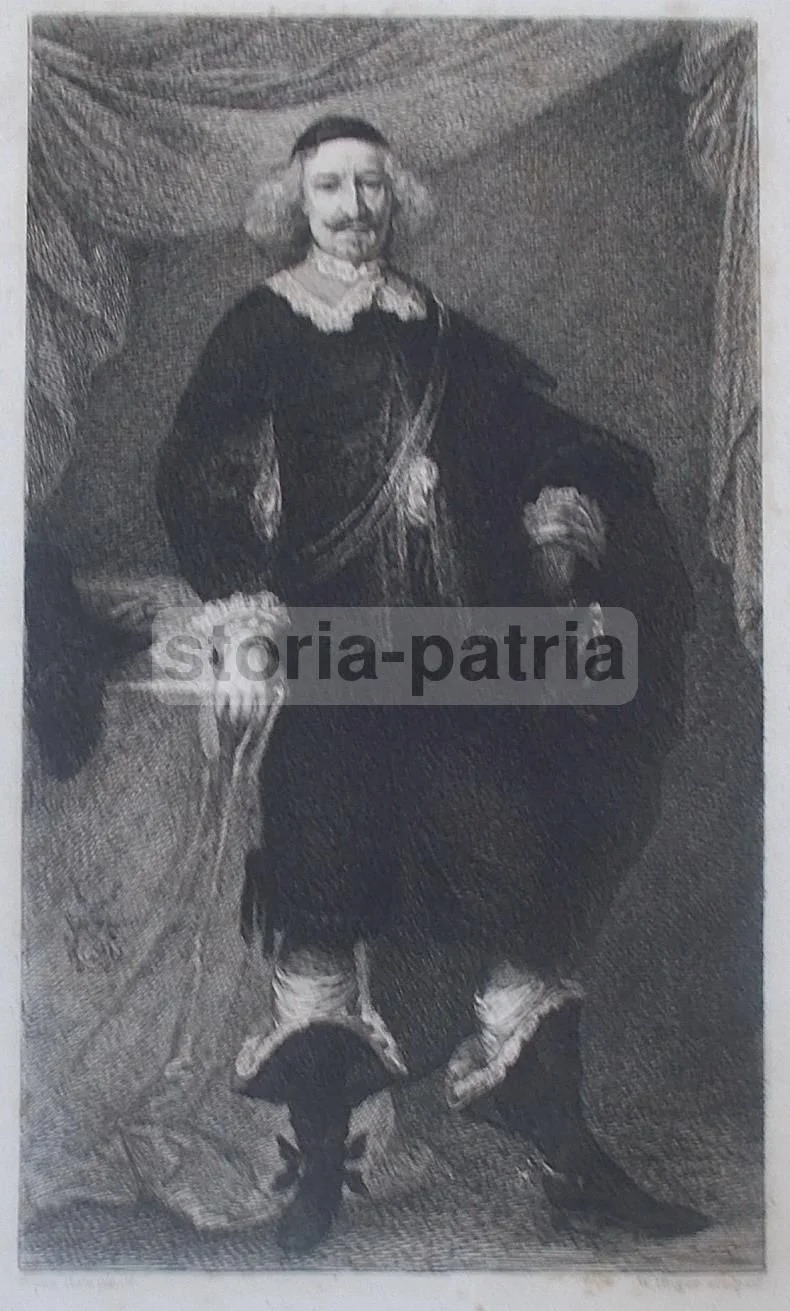 Antique Engraving: Portrait of a Nobleman after Frans Hals, W. Unger, 1880