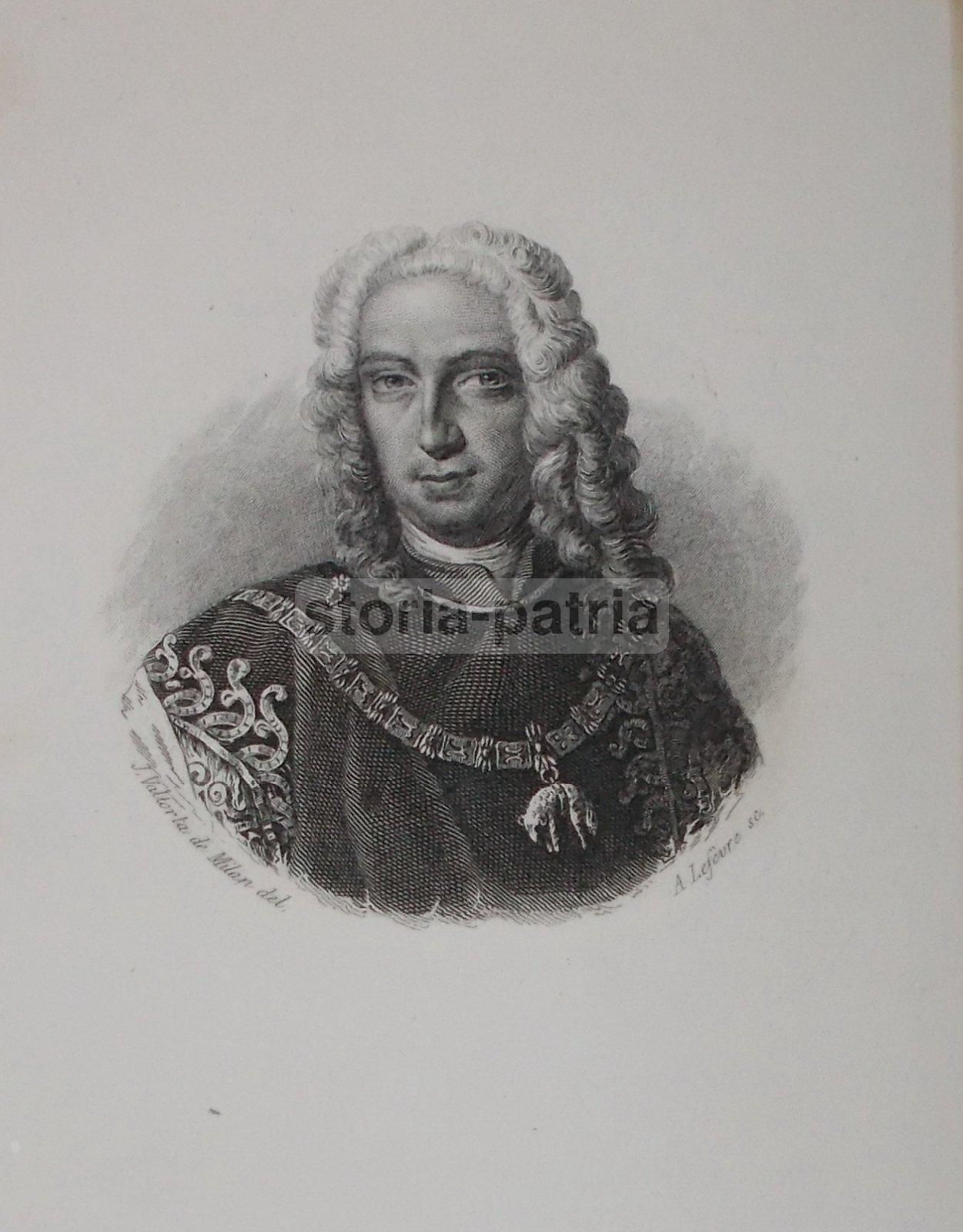 Incisione Ritratto Principe Antonio Tolomeo Trivulzi, XIX Secolo