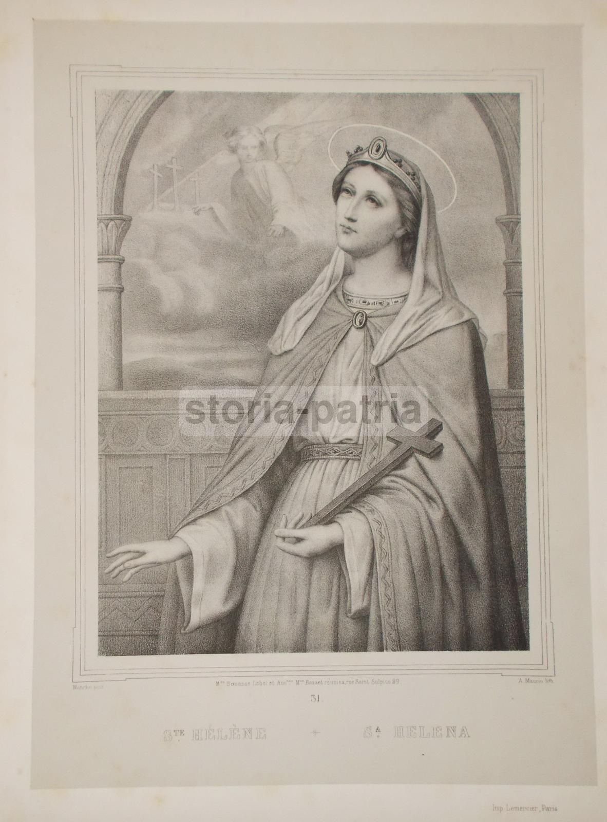 Litografia Antica Sant'Elena, A. Maurin, Lemercier, Fine '800