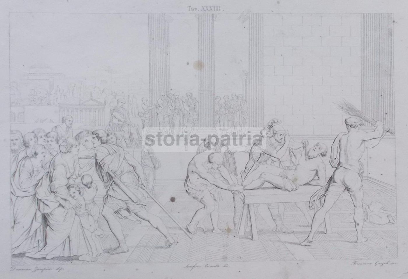 Martirio Di Sant'Andrea. Incisione Di Francesco Garzoli Da Domenico Zampieri (il Domenichino)