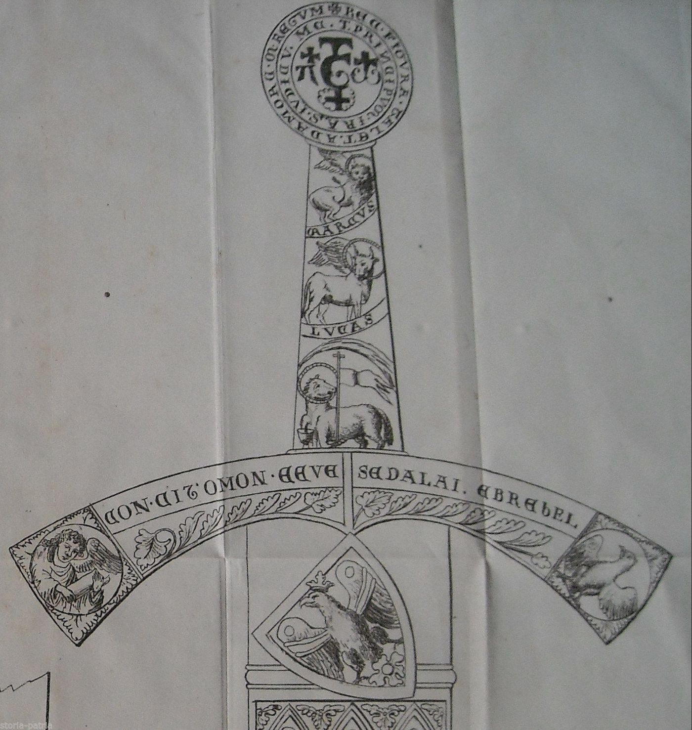 Elsa Di Spada Antica Litografia Salucci 1800 Araldica Religiosa