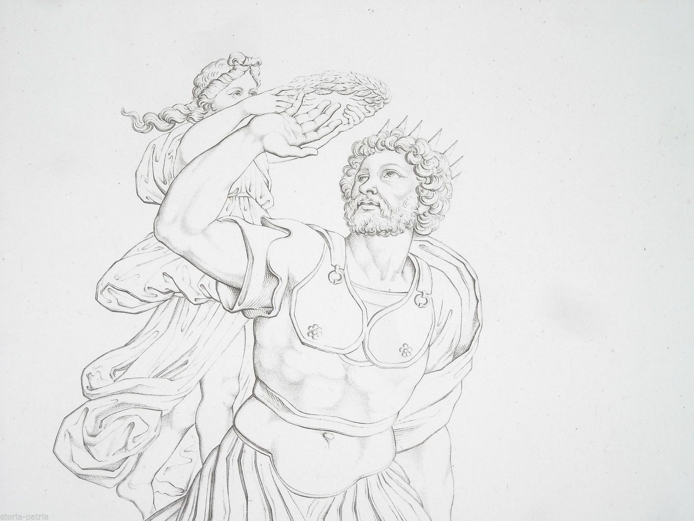 Incisione Antica. Incoronazione, Ferrari E Pagliuolo. Mitologia, Circa 1840.