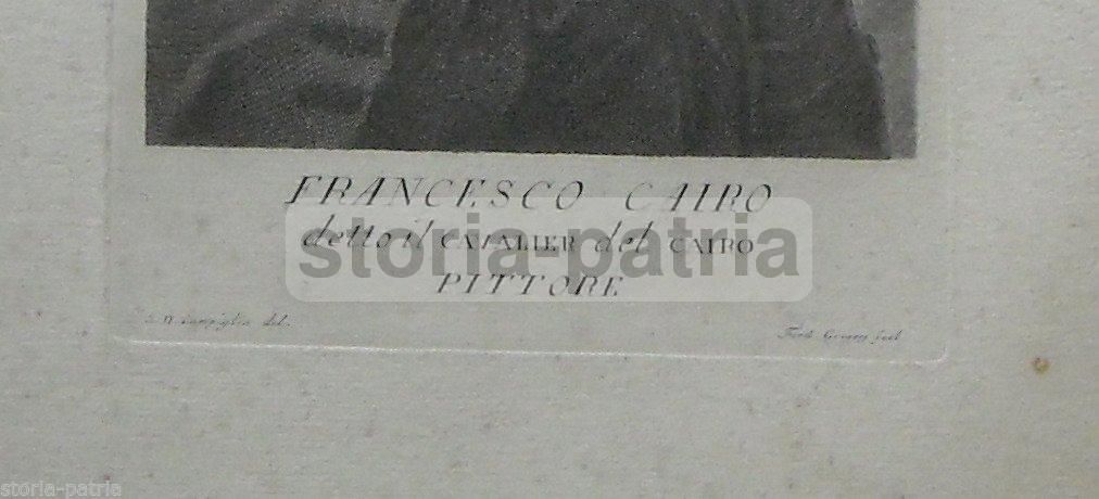 Ritratto Di Francesco Cairo, Incisione Di Ferdinando Gregorj Su Disegno Di G.D. Campiglia