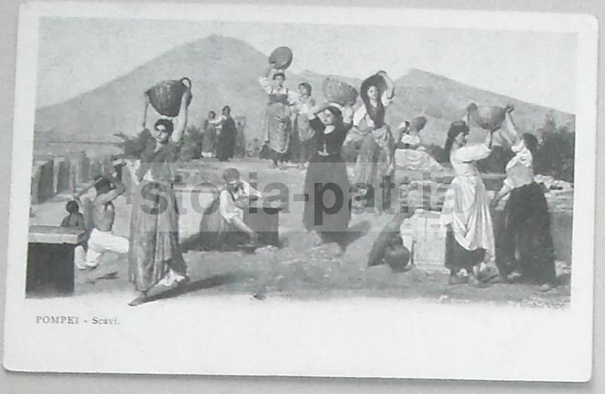Cartolina Antica Pompei Scavi Sommer Napoli Inizio '900