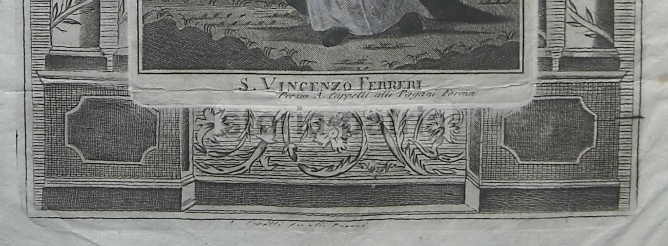San Vincenzo Ferreri: Acquaforte Di A. Cappelli, Pagani, XIX Secolo