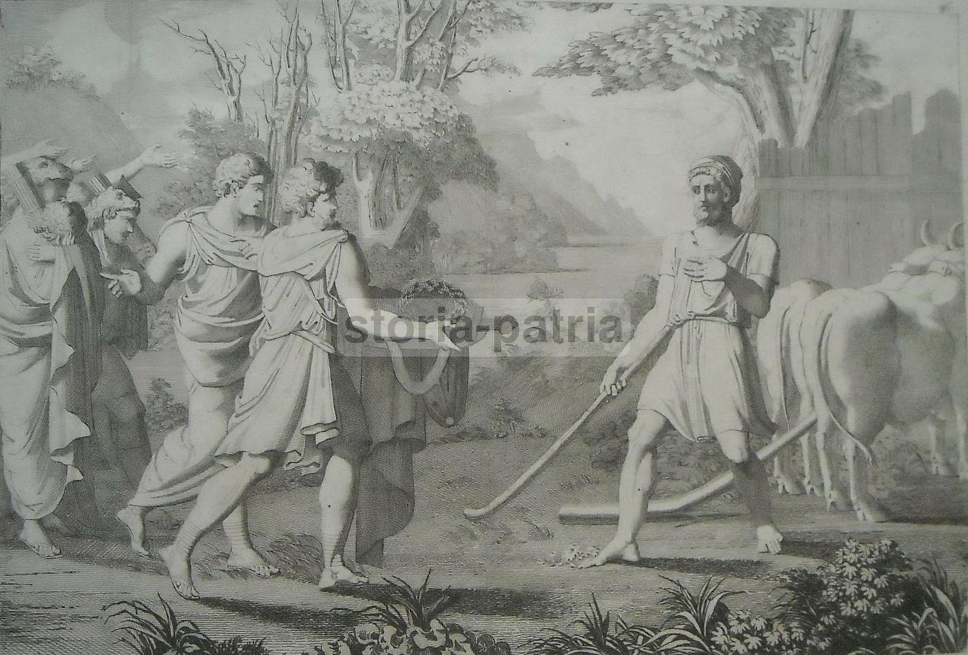 Incisione Antica Di Cincinnato, Filippo Pistrucci, 1820 Circa