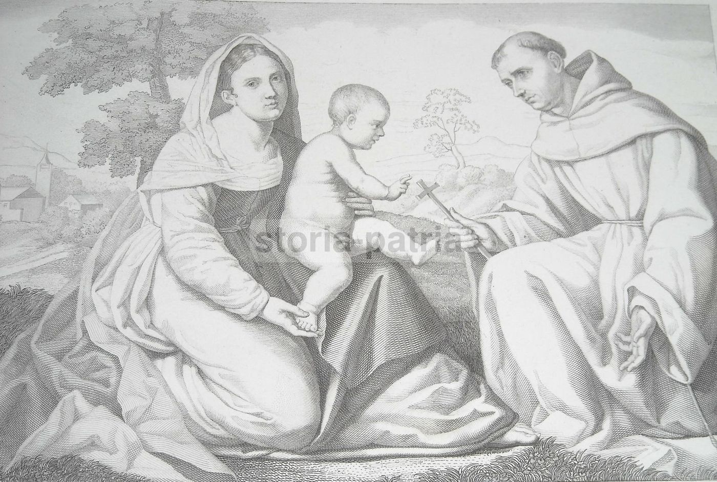 Madonna Con Bambino E Sant'Antonio, Incisione Di L. Ferretti Da Paolo Veneziano, Metà XIX Secolo