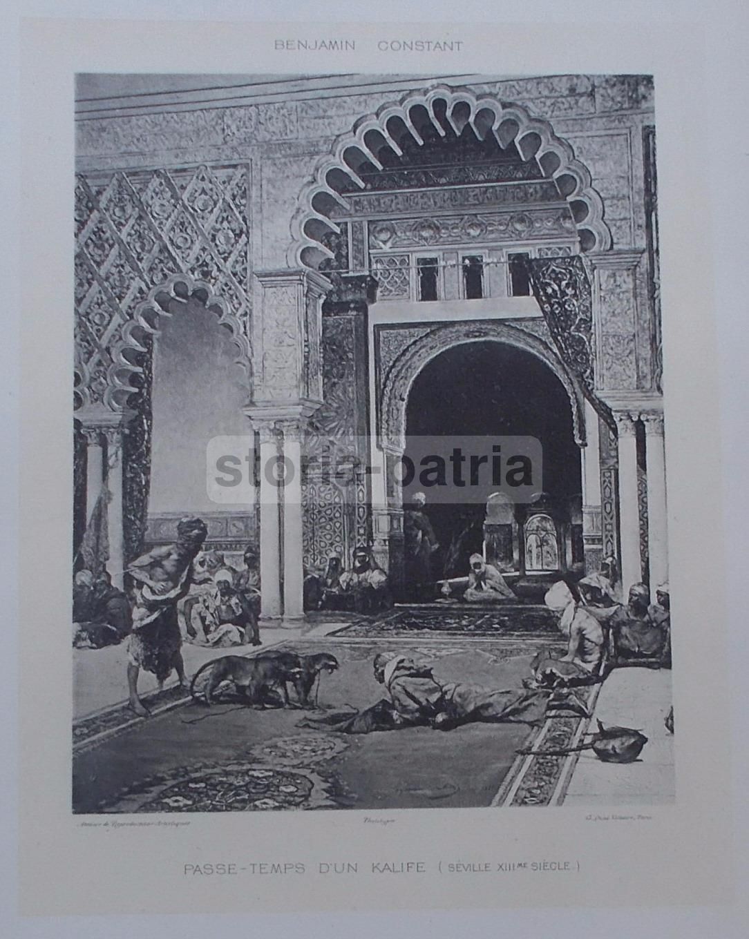 Stampa Orientalista Benjamin Constant, "Passe Temps d'Un Kalife"