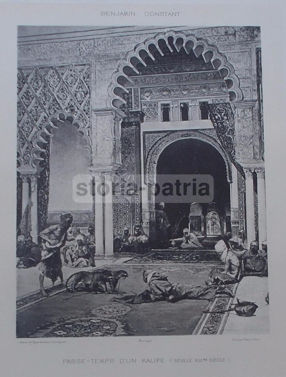 Stampa Orientalista Benjamin Constant, "Passe Temps d'Un Kalife"
