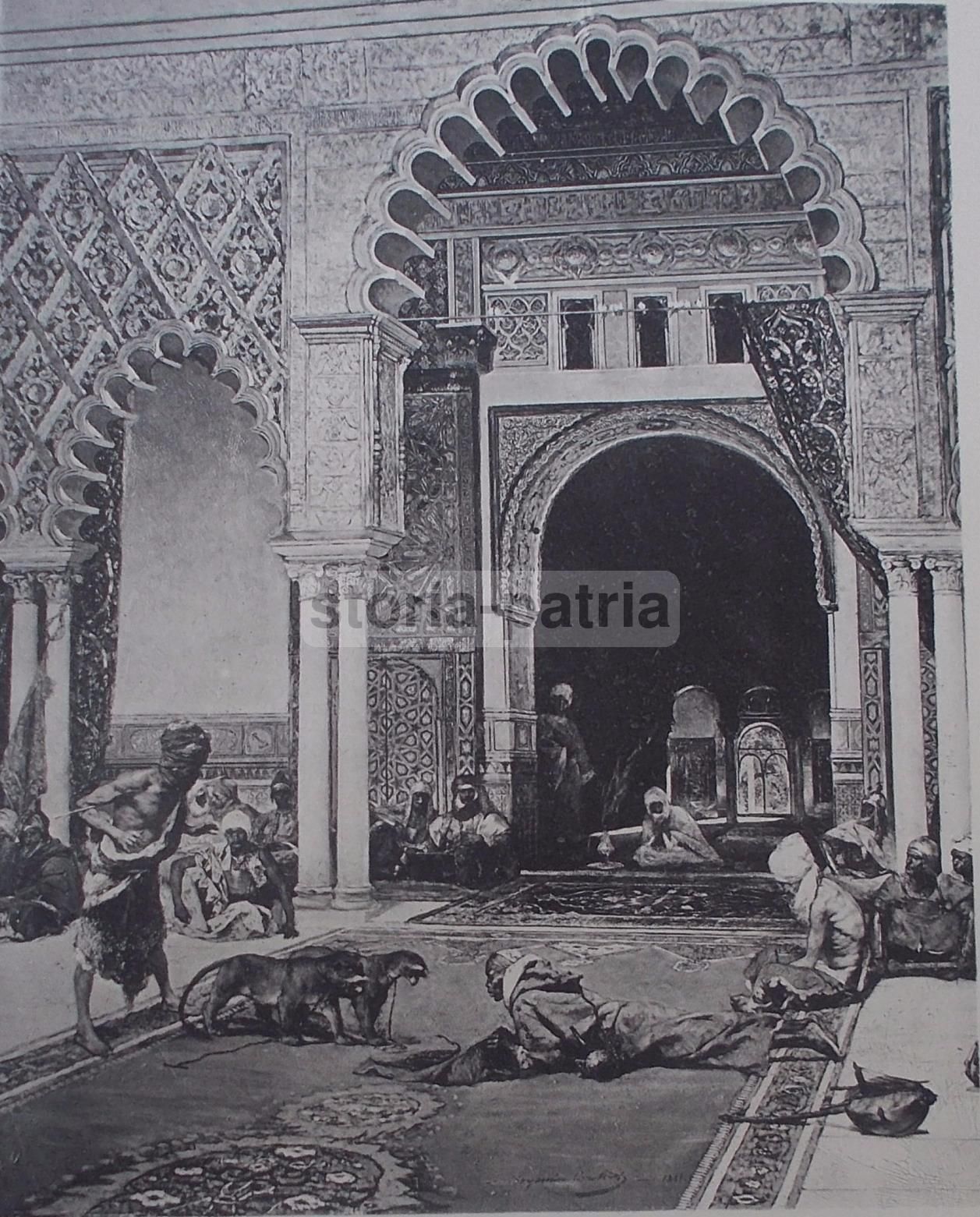 Stampa Orientalista Benjamin Constant, "Passe Temps d'Un Kalife"