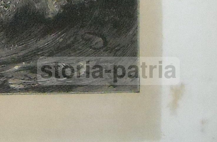 Stampa Antica Pesca Del Corallo, Napoli 1874, Mare In Burrasca