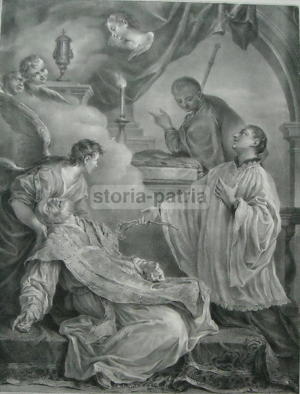 Stampa Litografica Wenzel Cignaroli Santi Avellino Gonzaga Kostka