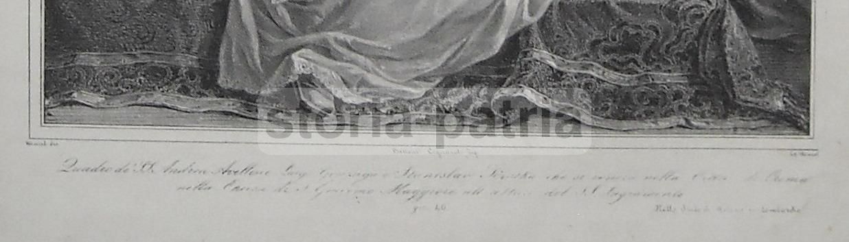 Stampa Litografica Wenzel Cignaroli Santi Avellino Gonzaga Kostka