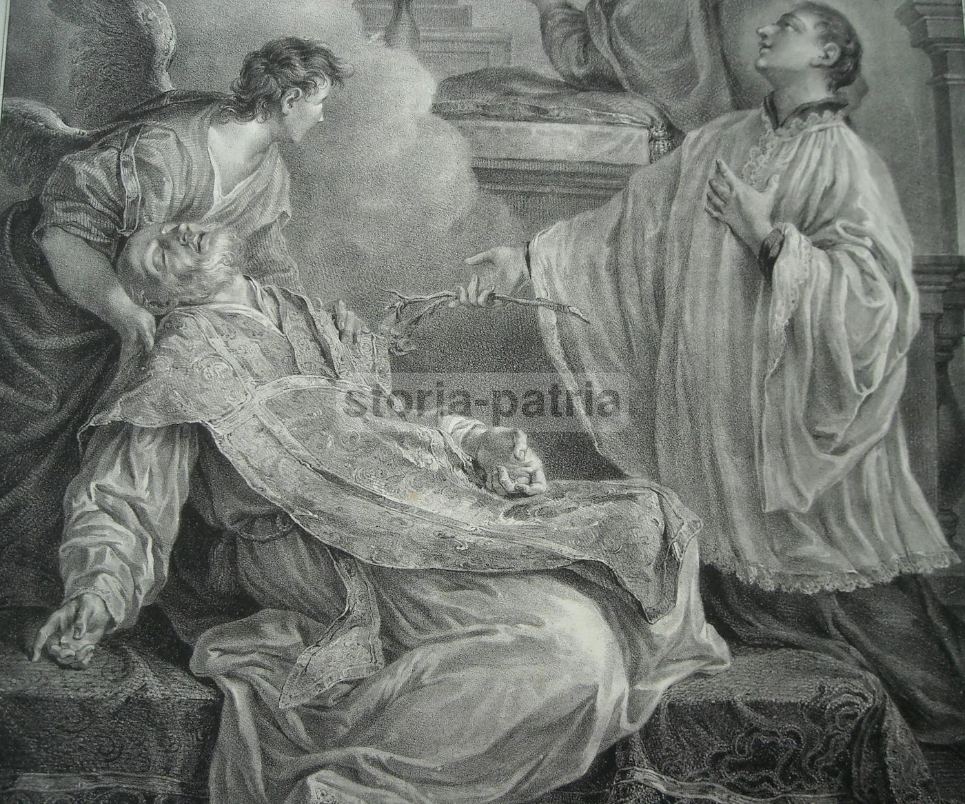 Stampa Litografica Wenzel Cignaroli Santi Avellino Gonzaga Kostka