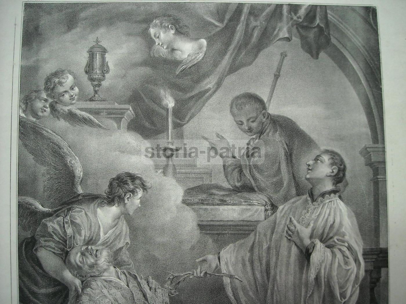 Stampa Litografica Wenzel Cignaroli Santi Avellino Gonzaga Kostka