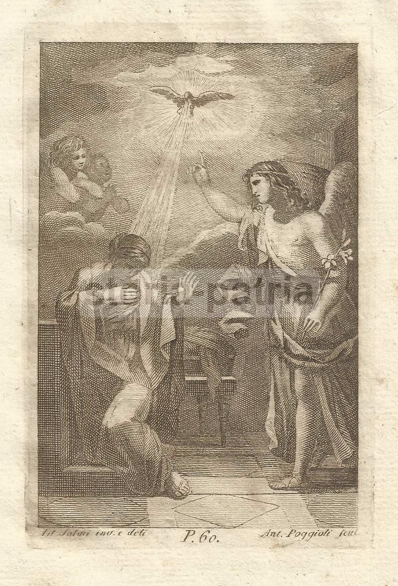 Incisione Dell'Annunciazione Di Antonio Poggioli E Salari