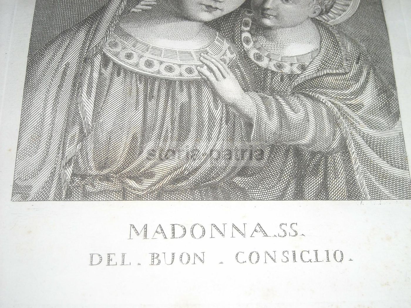 Madonna Del Buon Consiglio, Stampa Antica Incisione Dell'Ottocento