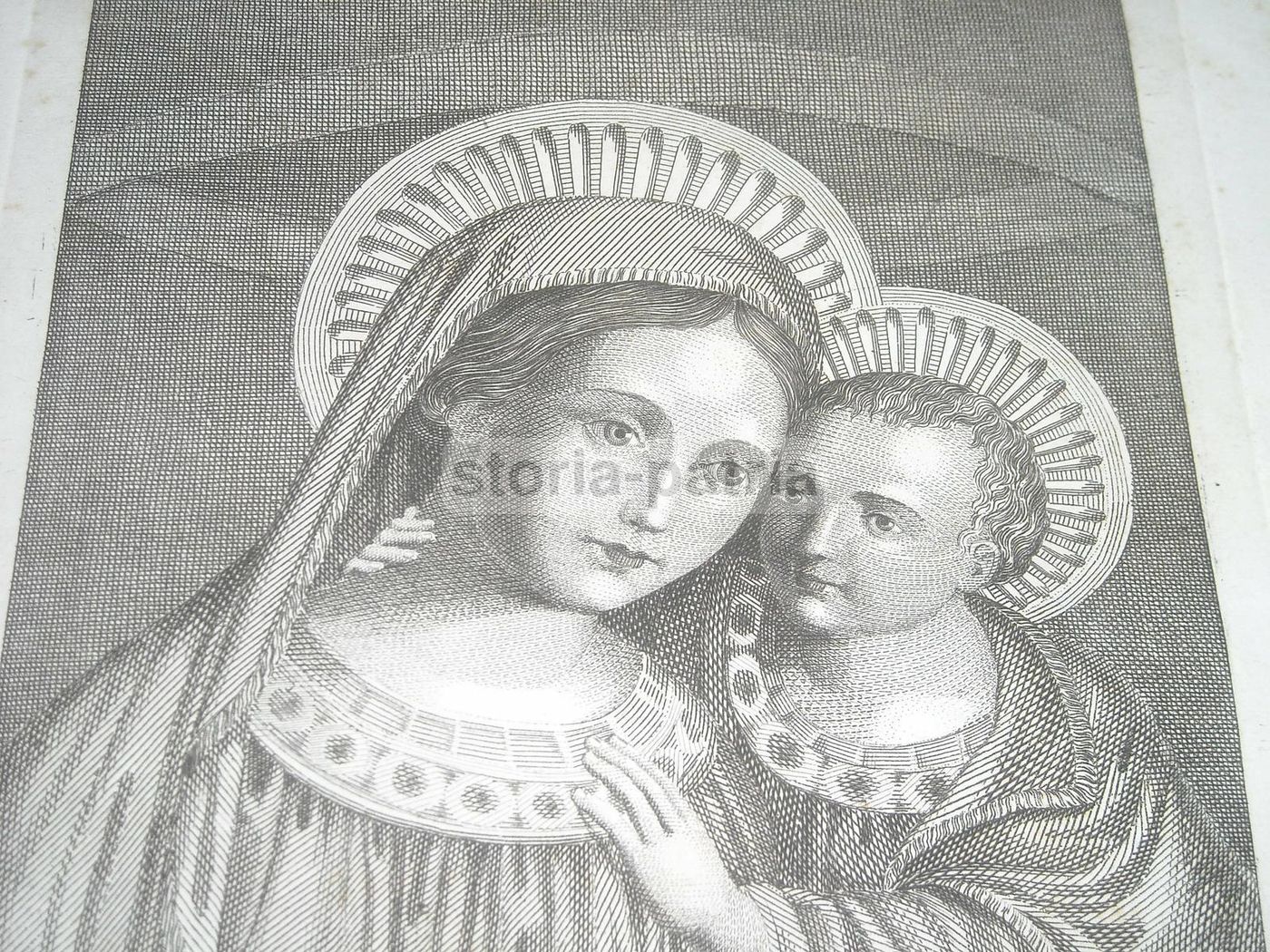 Madonna Del Buon Consiglio, Stampa Antica Incisione Dell'Ottocento