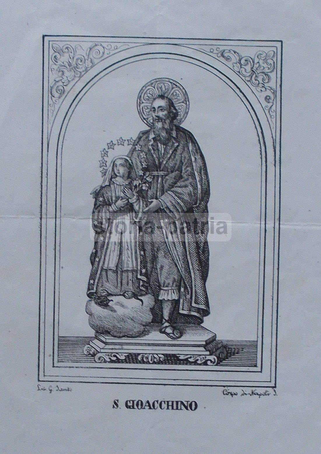 Stampa Litografica San Gioacchino, Napoli, Seconda Metà XIX Secolo, G. Santo